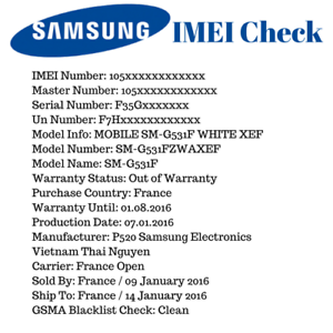 Samsung imei check bd
